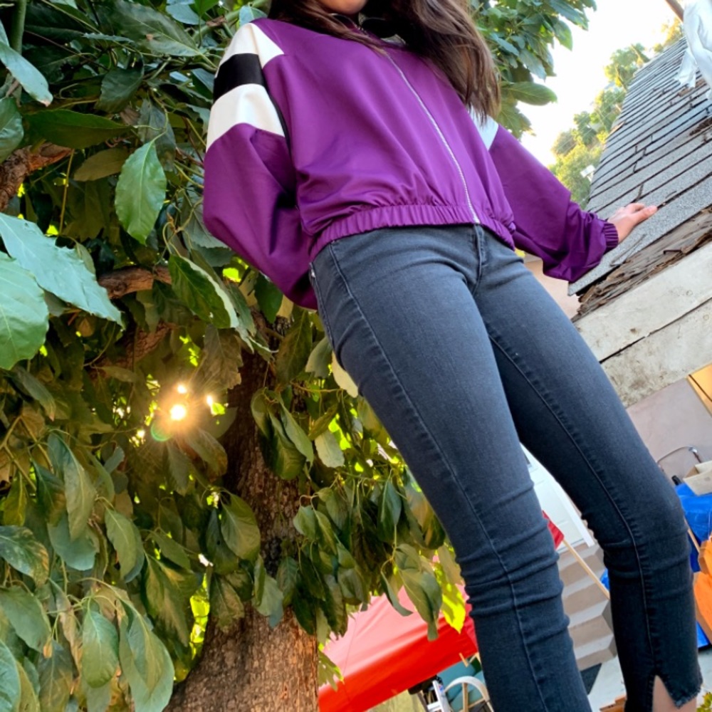 purple jacket. Size  M